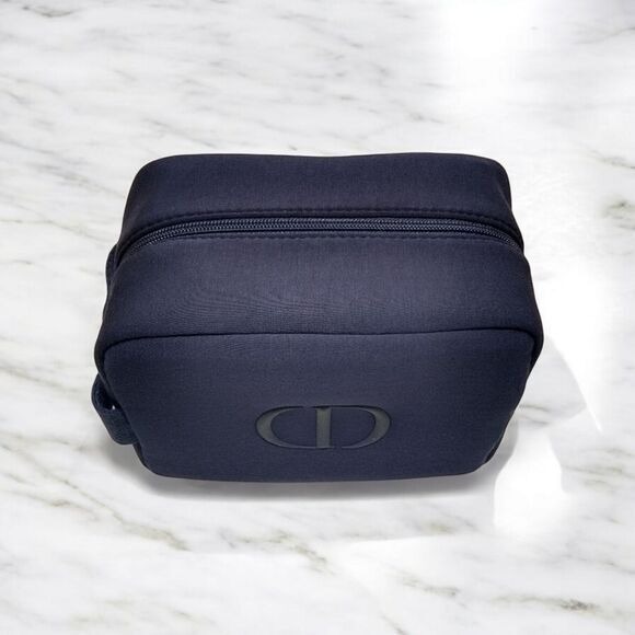 Dior Beauty CD Logo Blue Cosmetic Makeup Bag Dopp Kit Trousse Pouch - Picture 2 of 7